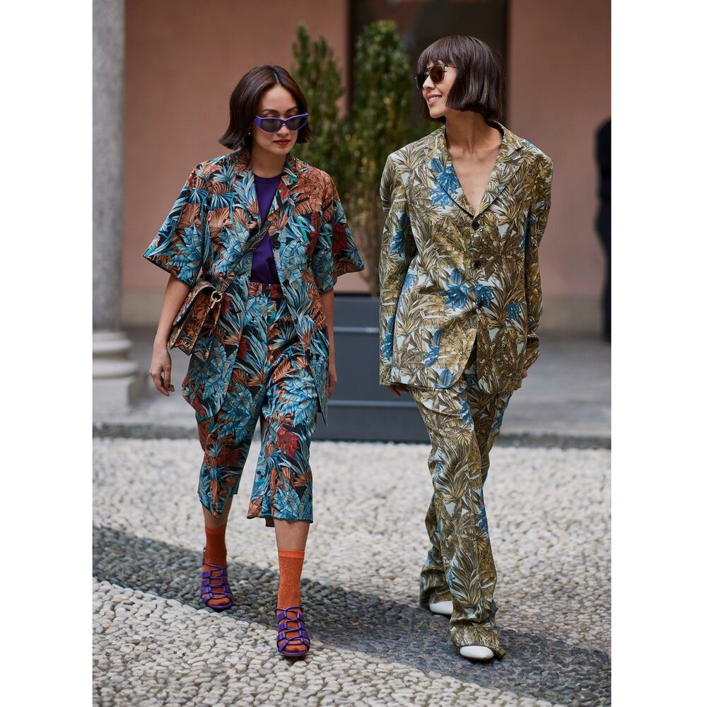 Salvatore Ferragamo Azure Floral Short Sleeve Mohair Blend Blazer Jacket Shirt - Picture 13 of 14